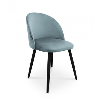 krzesło SONG / srebrno-niebieski / noga czarna / BL06
