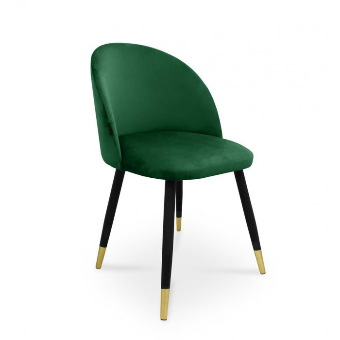 krzesło SONG / zieleń butelkowa / noga czarno-złota / MG25