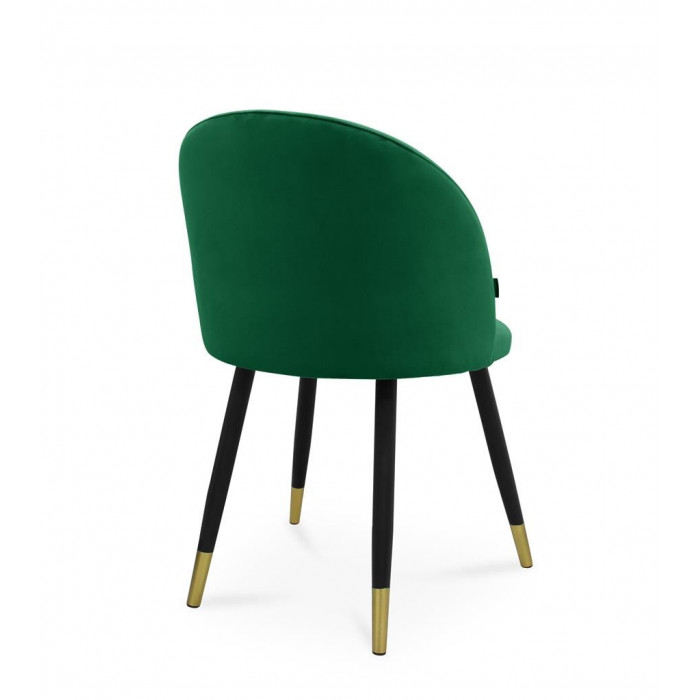 krzesło SONG / zieleń butelkowa / noga czarno-złota / MG25