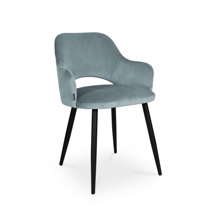 krzesło MARCY / srebrno-niebieski / noga czarna / BL06
