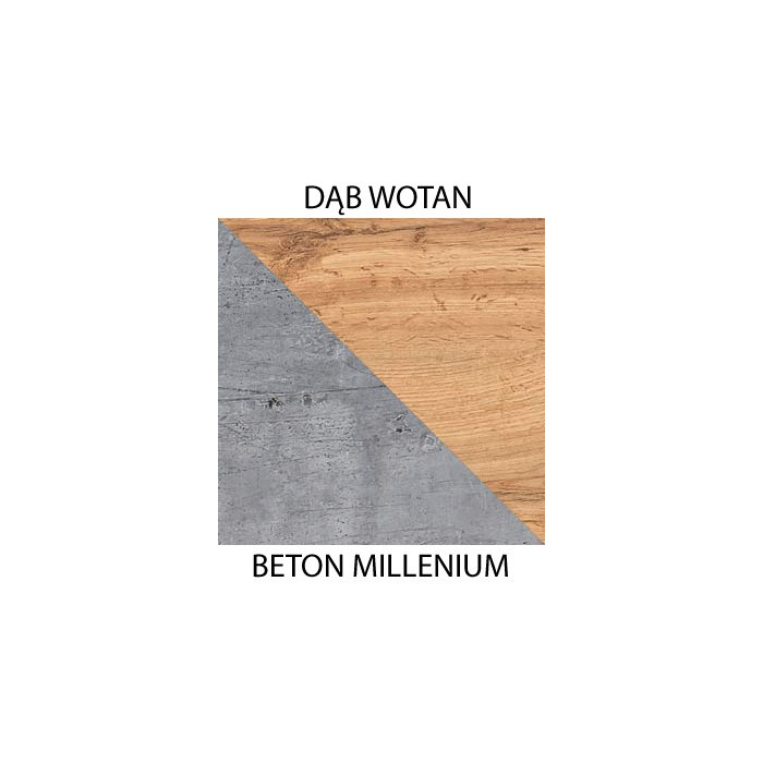 Mała wąska szafa ubraniowa  LOFTER - Dąb wotan / beton millenium / LO2