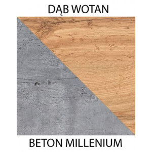 Mała wąska szafa ubraniowa  LOFTER - Dąb wotan / beton millenium / LO2 4/9
