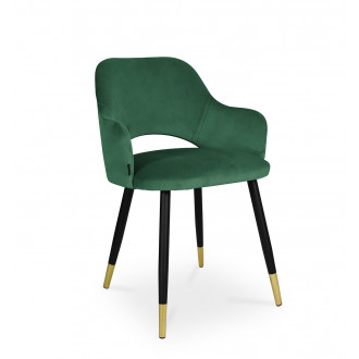 krzesło MARCY / zielony / noga czarno-złota / MG25