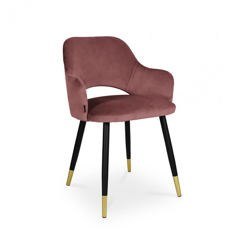 krzesło MARCY / ciemny róż / noga czarno-złota / MG58
