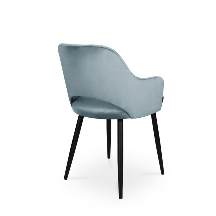 krzesło MARCY / srebrno-niebieski / noga czarno-złota / BL06
