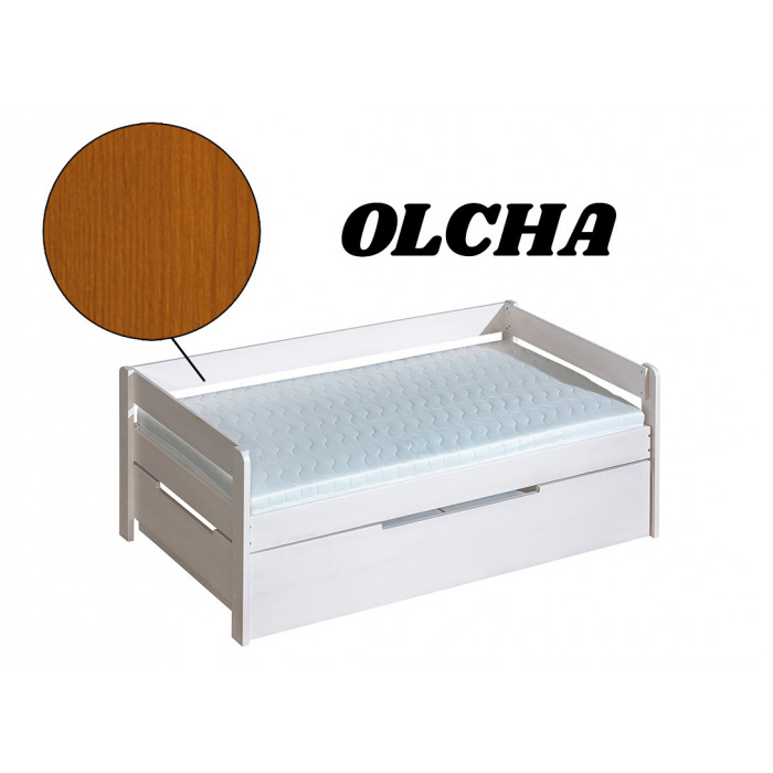 BORYS Łóżko pojedyncze z szufladą - Olcha / B1+B2