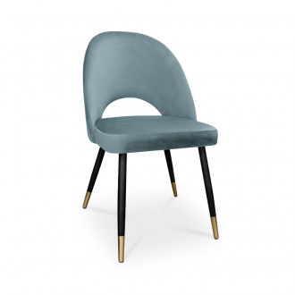 krzesło POLO / srebrno-niebieski / noga czarno-złota / BL06