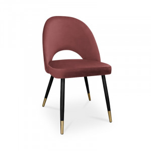 krzesło POLO / ciemny róż / noga czarno-złota / MG58