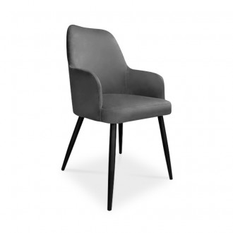 krzesło EMMA / ciemny szary / noga czarna / BL14