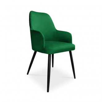 krzesło EMMA / zieleń butelkowa / noga czarna / MG25