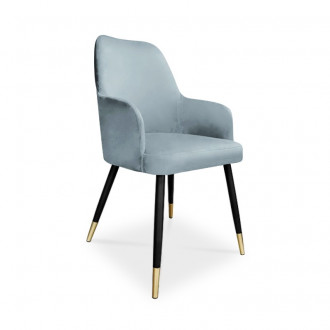 krzesło EMMA / srebrno-niebieski / noga czarno-złota / BL06