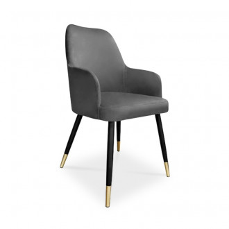 krzesło EMMA / ciemny szary / noga czarno-złota / BL14