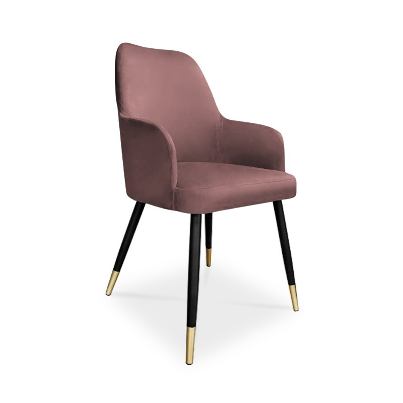 krzesło EMMA / ciemny róż / noga czarno-złota / MG58