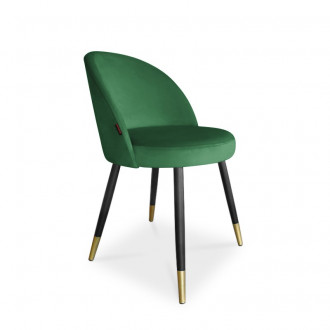 krzesło ASTON / zieleń butelkowa / noga czarno-złota / MG25