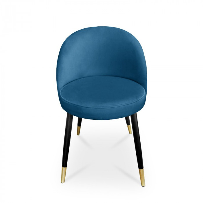 krzesło ASTON / niebieski / noga czarno-złota /...