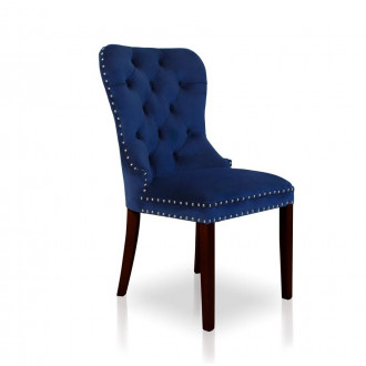Krzesło MADAME II niebieski/ noga orzech