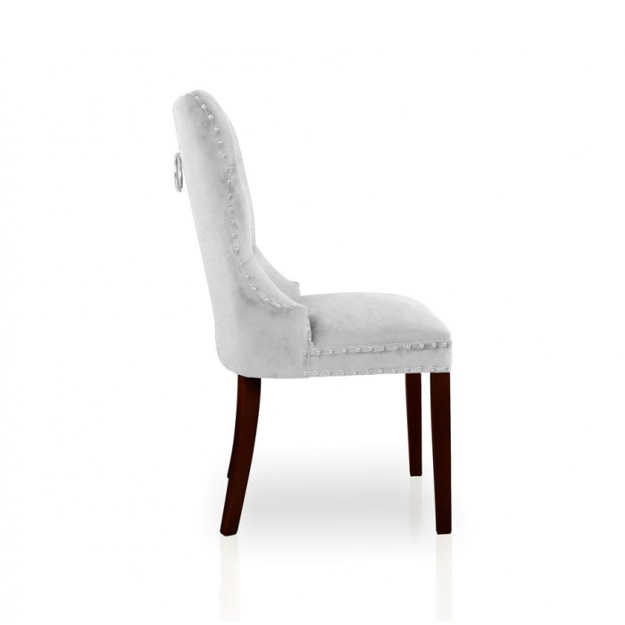 Krzesło MADAME II srebrny/ noga orzech