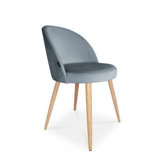 krzesło ASTON / srebrno-niebieski / noga dąb / BL06