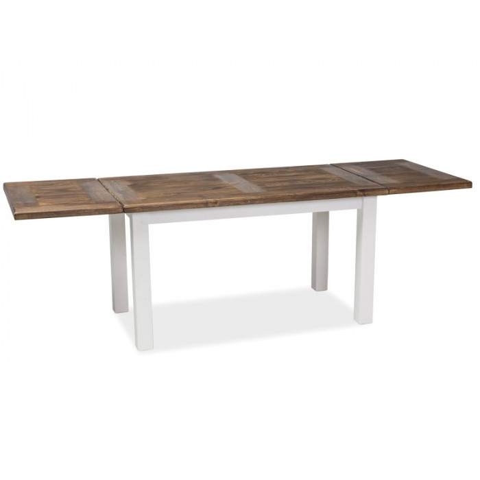 Drewniany stół Poprad II w stylu prowansalskim brunatny wosk 140-240X80