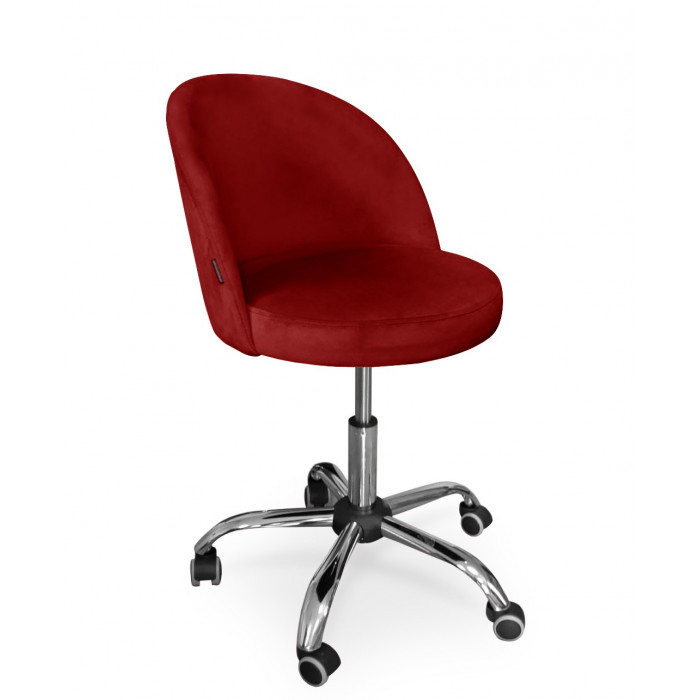 Fotel obrotowy ASTON / czerwony / chrom / MG31