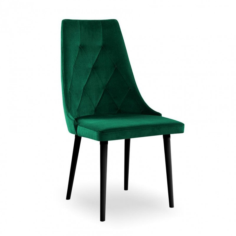 Nowoczesne krzesło z pikowanym oparciem CARO caren VELVET zielony