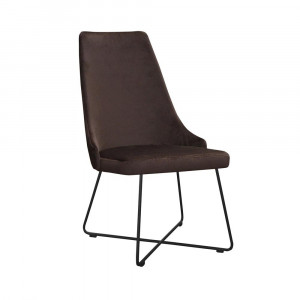 Krzesło tapicerowane Cotto cross z wysokim oparciem na metalowych płozach 1/9