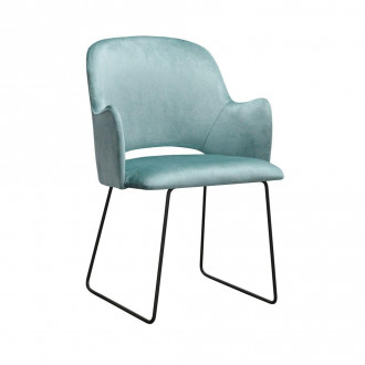 Designerskie krzesło tapicerowane Novio Ski na metalowych płozach