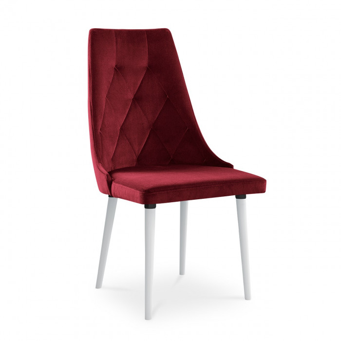 krzesło tapicerowane CARO Velvet bordowe z...