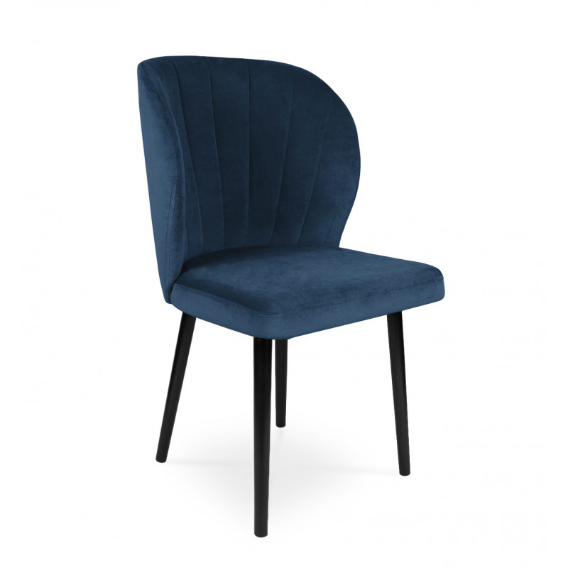 Krzesło tapicerowane SANTI velvet granatowy / KR09