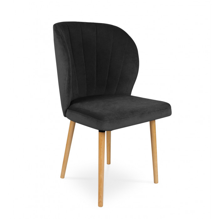 Krzesło tapicerowane SANTI velvet czarny / KR07