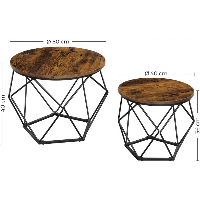 Zestaw stolików industrialnych / Rustic brown