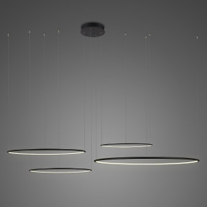 Lampa wisząca Ledowe Okręgi No.4 Φ100 cm in 3k czarna ściemnialna Altavola Design