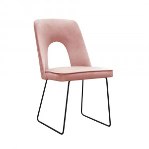 Krzesło tapicerowane Augusto Ski na metalowych płozach