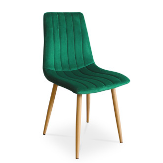 Wygodne krzesło do jadalni TUX zielony / noga dąb