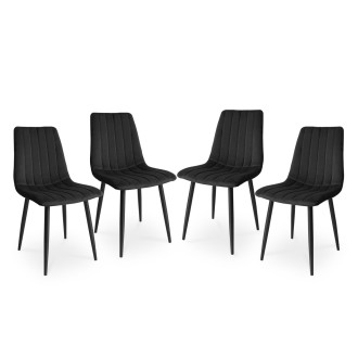 Zestaw krzeseł tapicerowanych TUX czarny / noga czarna