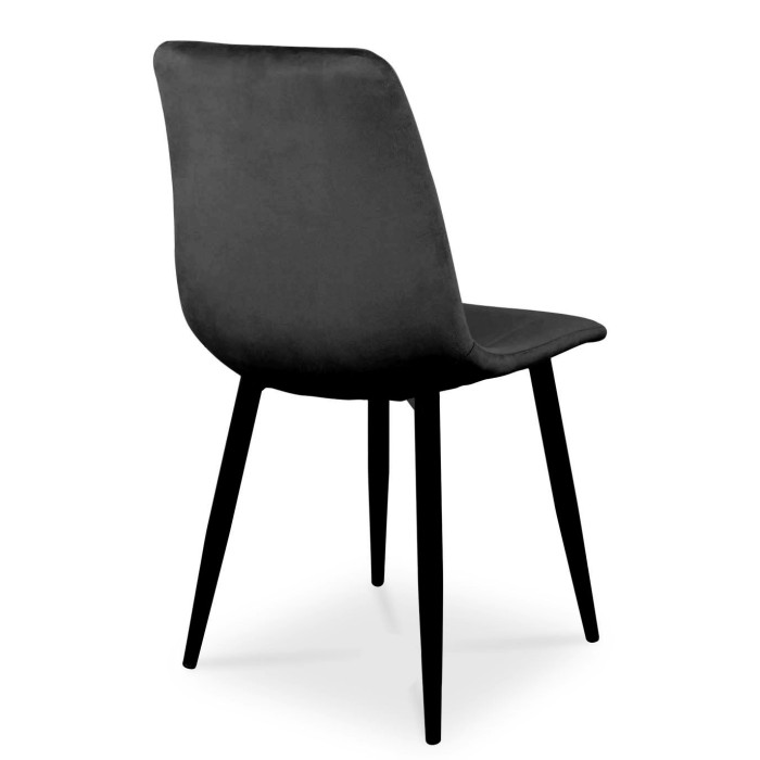 Zestaw 4 krzeseł tapicerowanych TUX czarny / noga czarna