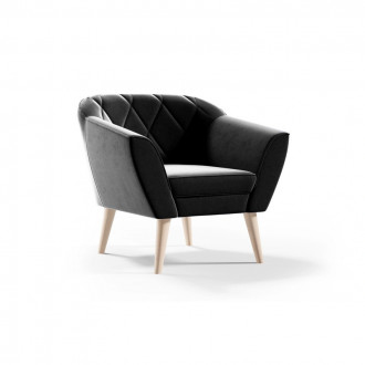 Nowoczesny fotel tapicerowany GLORIA - czarny / R100