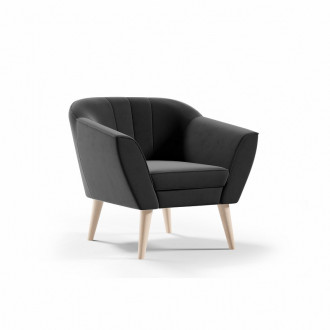 Fotel w stylu skandynawskim KAYA - czarny / R100