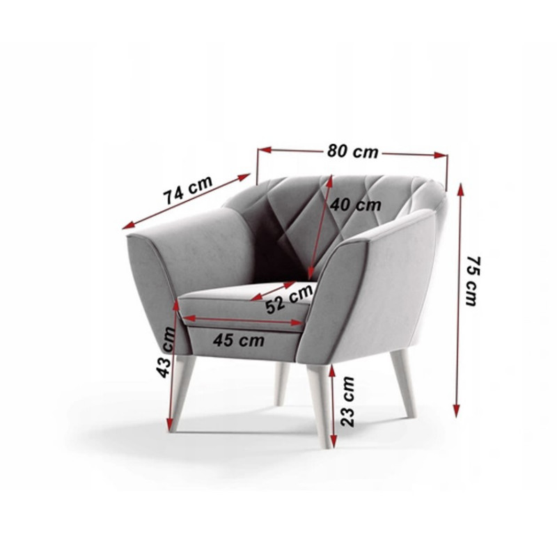 Tapicerowany fotel w nowoczesnym stylu GLORIA - miodowy / R41 2/9