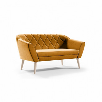 Pikowana sofa tapicerowana GLORIA 2 - miodowy / R41