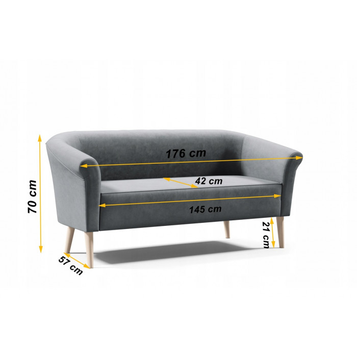 Stylowa sofa tapicerowana PERO 3 - granatowy / R81