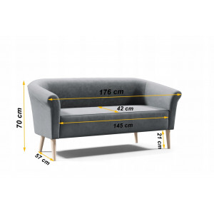 Stylowa sofa tapicerowana ESPERO 3 - granatowy / R81 2/9