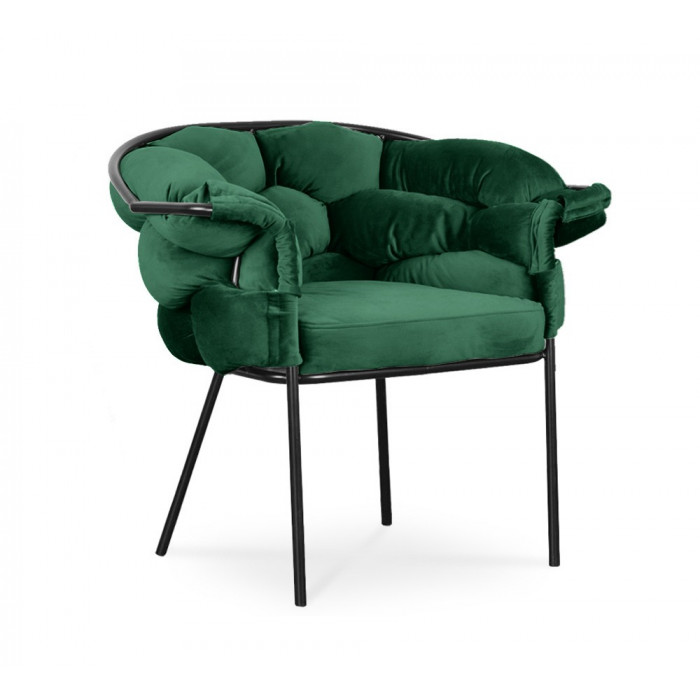 Wygodny fotel w nowoczesnym stylu SHERRY - zielony / 038