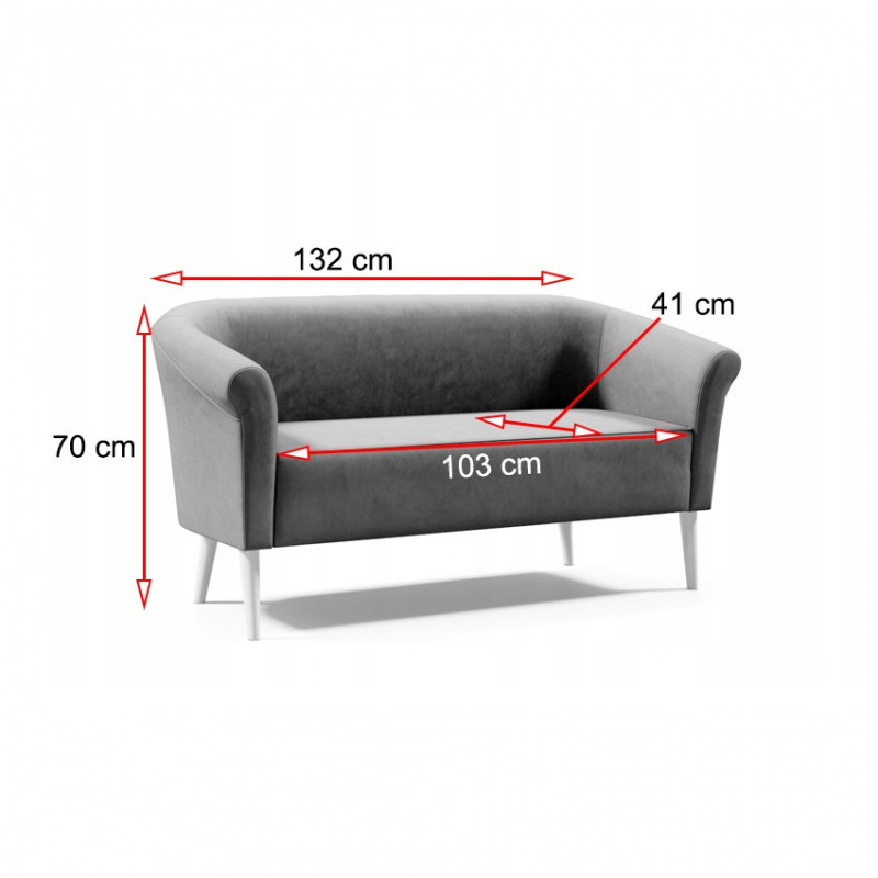 Sofa w stylu skandynawskim PERO 2 - miodowy / R41 2/9