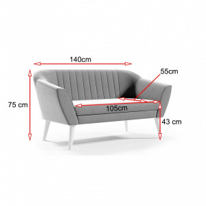 Sofa w stylu skandynawskim KAYA 2 - miodowy / R41 2/9
