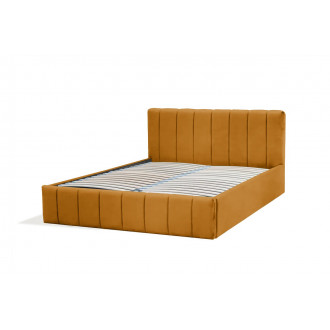 Łóżko w aksamitnej tkaninie NINA / miodowy / R41