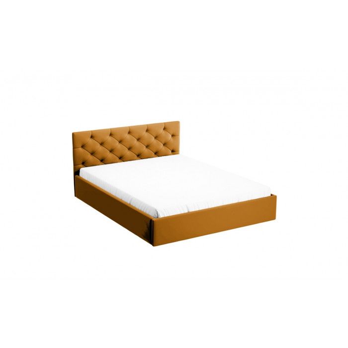 Łóżko tapicerowane z pikowaniem SARA / miodowy / R41