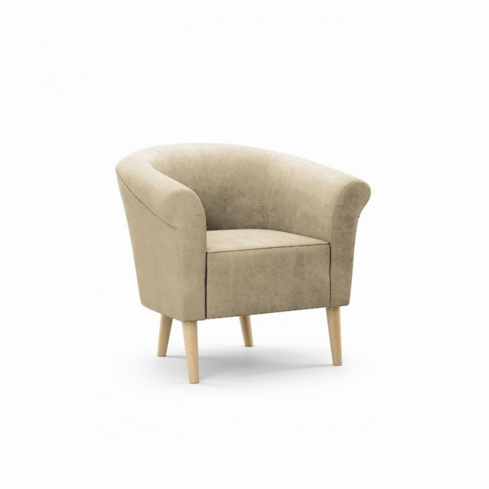 Wygodny fotel w stylu skandynawskim PERO - beżowy / R21