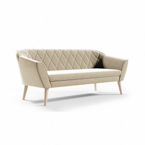 Tapicerowana sofa w stylu glamour VIVA 3 - beżowy / R21