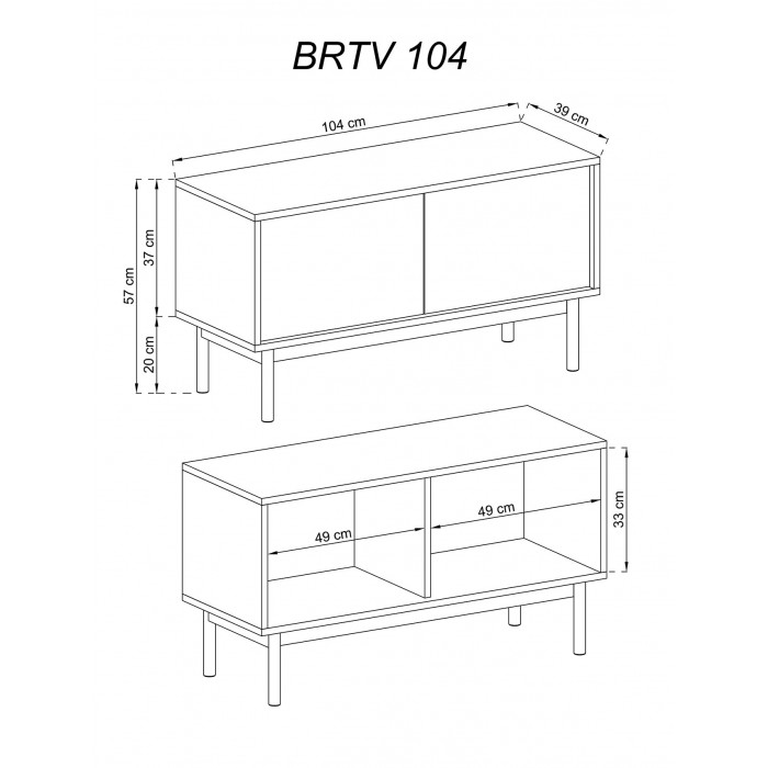 BASIC - wąska szafka RTV BRTV 104